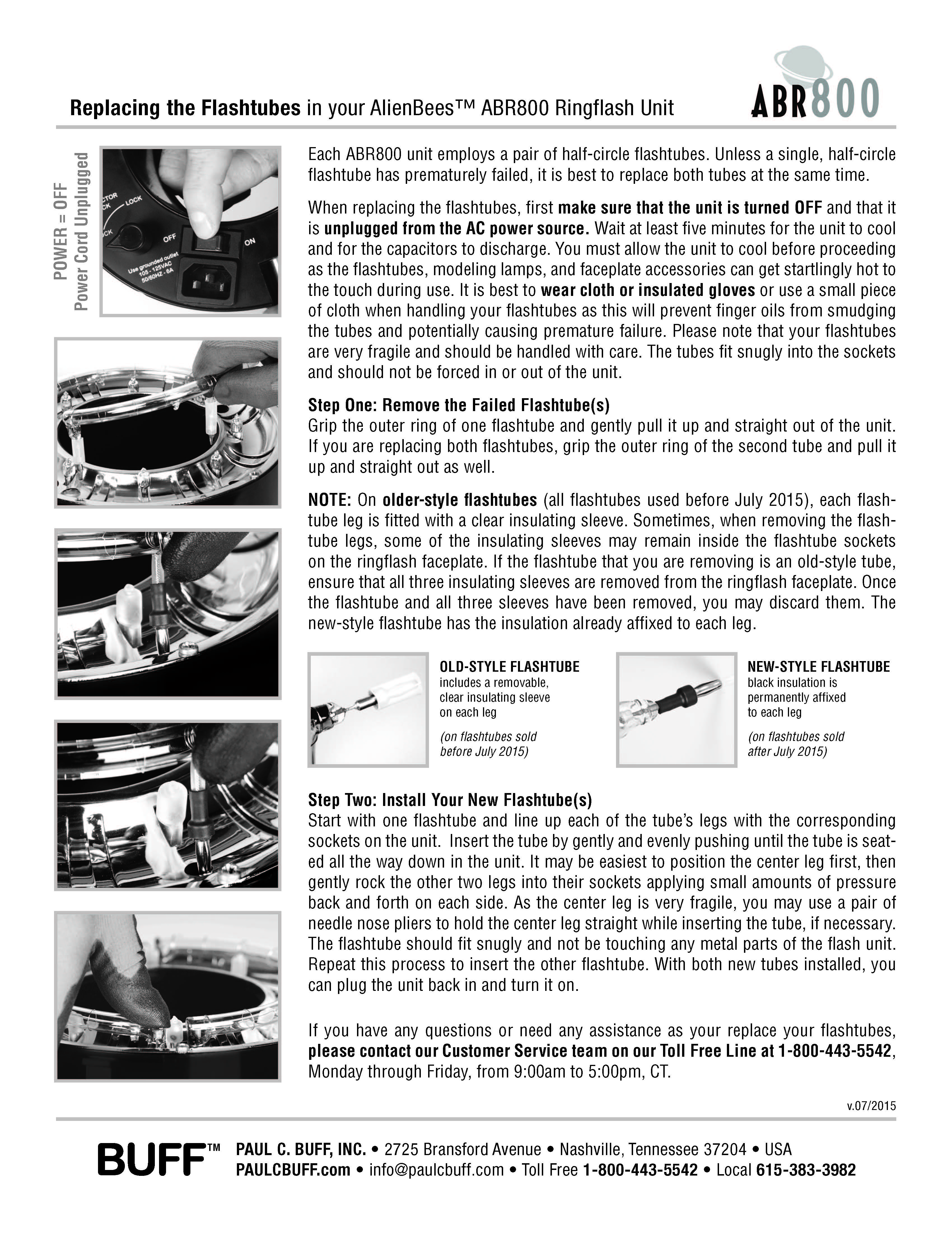 AlienBees Ringflash Flashtube Replacement Instructions